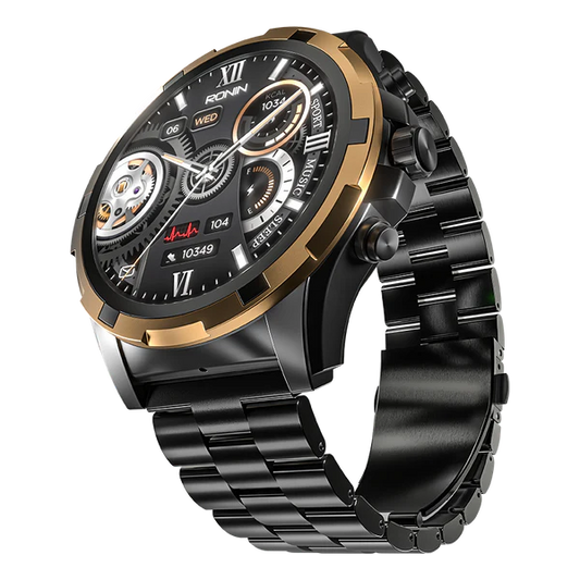 Ronin R-014 LUXE Smart Watch – AMOLED + Always-On Display | HD Resolution | Luxury Stainless Steel Body