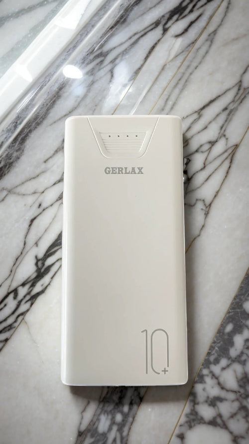 Gerlax 10000mAh Power Bank – Dual USB Output, Type-C Port, 3A Fast Charging | Slim Lithium Polymer Battery