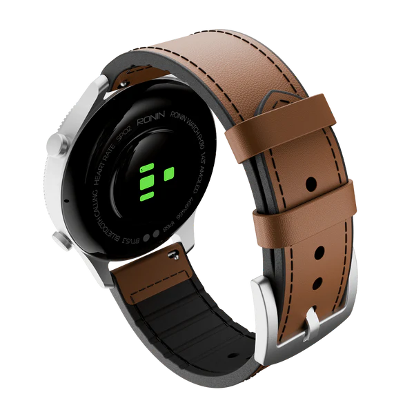 Ronin R-010 Ultra Smart Watch – AMOLED Display | Faux Leather Strap | Premium Metallic Body