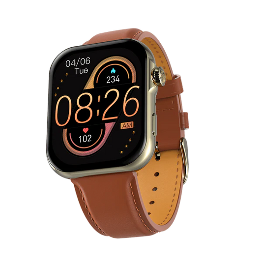Ronin R-09 Ultra Smart Watch – AMOLED Display | Faux Leather Strap | Always-On Display | Premium Smartwatch