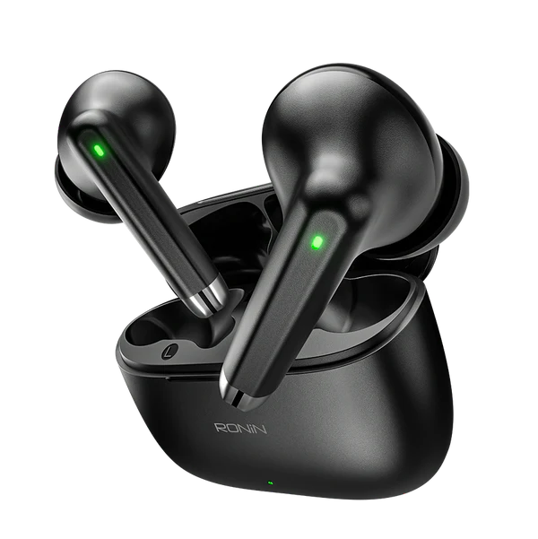 Ronin R-7040 Wireless Earbuds – Sleek Design, Deep Bass, Bluetooth 5.0 & Long Battery Backup